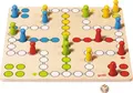 Produktbild: goki Ludo – Klassisches Holzbrettspiel für 2-4 Spieler mit 16 farbigen Pionen und robustem 28x28 cm Spielbrett aus hochwertigem Holz, ideal für Kinder ab 4 Jahren!
