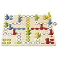 Produktbild: Goki 56710 Brettspiel Ludo, Familienspiel mit 16 Figuren und Würfel, 4 unterschi
