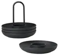 Produktbild: Zone Denmark Singles Eierbecher aus Silikon, Eierhalter, Stapelbar, 4er-Set mit Halter, Durchm. 11,2 cm, Höhe 9,5 cm, Schwarz
