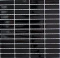 Produktbild: Mosaikstäbchen Schwarz Glänzend Keramik Duschwand Duschtasse 24-0302_f 10 Matten