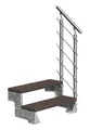 Produktbild: Dolle Außentreppe Gardentop mit Edelstahl-Geländer Breite 80 cm Trimax braun
