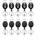Produktbild: Fushing 10 Karabiner ID Card Badge Clips mit Gürtel Clip Spulen mit Badge Holder Clips Halter Clips schwarz