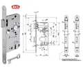 Produktbild: BKS Zimmertür-Einsteckschloss 0215 BB 20/ 55/72/8 mm DIN links Stulplänge 235 mm