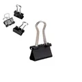 Produktbild: D.RECT Metal Foldbackklammern - Foldback Klammern Verpackung 12 Stück 15mm - Vielzweckklammern, Metall Binder Clips für: Notizen, Briefpapier - Büroklammern Gross, Schwarz