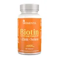 Produktbild: BIOMENTA Biotin + Zink + Selen - Haut + Haare + Nägel Komplex - 12.500 mcg Vitamin B7 / Stck. - 365 Biotin Tabletten hochdosiert + vegan - Premiumqualität