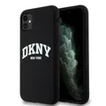 Produktbild: DKNY Flüssigsilikon-Hülle mit weißem Logo-Aufdruck, MagSafe-Hülle für iPhone 11