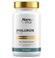 Produktbild: Hyaluronsäure Kapseln | Hochdosiert mit 500 mg Hyaluron pro veganer Kapsel | Molekulargewicht 500-700 kDa | 90 Kapseln (3 Monate) | Unterstützung für Haut, Gelenke & Anti-Aging