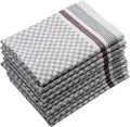 Produktbild: ZOLLNER 10er Set Geschirrtücher, 50x100 cm, Baumwolle, grau kariert