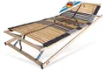 Produktbild: Lattenrost mit 42 Leisten, 100% Buche, 7 Zonen, MONTIERT bis 250 Kg BELASTBAR, Matratzen Perfekt, Kopfteil manuell verstellbar, Fußteil manuell verstellbar, Spar Set im Angebot vorhanden, Lattenrost mit Trio Kautschukkappen Top Lagerung der Leisten