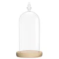 Produktbild: Große Glasglocke Holzboden - Dekorative Glaskuppel 26.5 cm