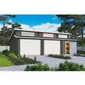 Produktbild: Lasita Garage Hawaii Set mit Sektionaltoren 780 cm x 520 cm Grau-Grün