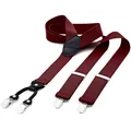Produktbild: DonDon Hosenträger Herren extra stark bordeaux dunkelrot 3,5 cm Hosenträger Herren breit in Y-Form lang - Starke Clips passend für Anzug Jeans Chinos Vintage Rockabilly Suspenders