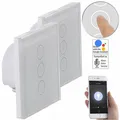 Produktbild: 2er-Set Touch-Lichtschalter & Dimmer, für Alexa & Google Assistant