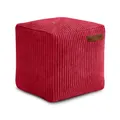 Produktbild: Green Bean Indoor Cord Sitzhocker Pouf Cube 40x40x40cm mit EPS-Perlen Füllung - kuschelig weich waschbar - die ideale Ergänzung zum Sitzsack für Kinder & Erwachsene - Rot