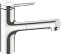 Produktbild: hansgrohe Zesis M33 Einhebel-Küchenarmatur ComfortZone 150, Eco, Ausziehbrause, 2 Strahlarten, Chrom, Ausladung 220 mm, 74810000