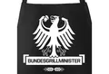 Produktbild: MoonWorks Grillschürze Grill-Schürze für Männer mit Spruch Bundesgrillminister Baumwoll-Schürze Küchenschürze Kochschürze Grillen Barbecue BBQ Fleisch Sommer Moonworks®, mit kreativem Aufdruck