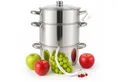 Produktbild: Grafner Entsafter Dampfentsafter 8L Edelstahl Schlauch + Klemme Fruchtentsafter, Töpfe aus Edelstahl, Induktiongeeignet, Glasdeckel mit Knauf