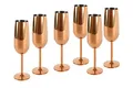 Produktbild: ECHTWERK Sektglas, Champagnerglas, Sektkelche aus Edelstahl, Unzerbrechliche Gläser, Partygläser für Hochzeit/Geburtstag/Picknick, Geschenkset, 6-tlg, 250 ml, Kupfer-Edition