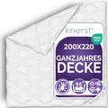 Produktbild: Bettdecke Ganzjahresdecke 200x220 cm - Bettdecke allergikerfreundlich - Decke waschbar - atmungsaktive, temperaturausgleichende Schlafdecke - Farbe: weiß