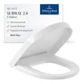Produktbild: Villeroy & Boch WC-Sitz Subway 2.0 Compact - Toilettendeckel Weiß glänzend mit Absenkautomatik - Abnehmbarer, bruchsicherer Toilettensitz aus Duroplast - Klodeckel D-Form - Original Ersatzteil