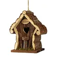 Produktbild: Deko Vogelhäuschen aus Holz - 22,5 x 15 x 11 cm - Holz Vogelhaus für Haustür oder Garten Dekoration Deko zum hängen