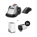 Produktbild: eufy Starter Set - mit Mähroboter E15 bis zu 800 m2 + gratis Garage + 2er-Set S3 Pro 4k Solar-Zusatzkameras + HomeBase 3