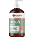 Produktbild: AniForte Lachsöl für Hunde & Katzen 500ml – Natürlich & reich an Omega 3 & 6, Futteröl für Fellglanz, vitale Haut & Gelenkkraft, idealer BAR...