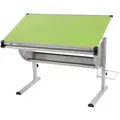 Produktbild: Kinder-/Jugend-Schreibtisch Schülerschreibtisch Bürotisch Preston, höhenverstellbar, neigbar grün