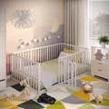 Produktbild: CADANI Teso Kinderbett 120x200 cm – Bodenbett & Laufgitter, nach EN 12227, Montessori Bett mit Tür & Rausfallschutz, 6 Varianten, Massivholz Kiefer, inkl. Lattenrost