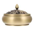 Produktbild: Angoily Messing Räucherschale mit Deckel Retro Räuchergefäß Weihrauchbrenner Kupfergefäß Weihrauchbehälter für Zuhause Teehaus Ornament