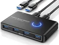 Produktbild: usb 3.0 Switch Selector für 2 Computer, 4-Geräte-Switcher für Mac/Windows/Linux; 2 Pack USB-Kabel enthalten