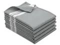 Produktbild: ZOLLNER 5er Set Geschirrtücher Baumwolle in 50x70 cm - saugstarke und robuste Küchentücher - waschbar bis 60°C – in grau weiß gestreift - mit praktischem Aufhänger - Oeko Tex® Zertifiziert