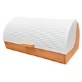 Produktbild: briebe Nordic Brotkasten für Brotaufbewahrung aus Bambusholz, Langanhaltende Frische des Brotes, Schiebedeckel, Brotbox Brot und Gebäck Aufbewahrung, Bread Box Modernes Nordisches Design, Weiß