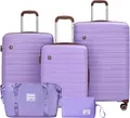 Produktbild: Ascona Gepäck-Set, 5-teilig, Koffer mit Rollen, Hardcase, Reisetasche und Kulturtasche, Handgepäck-Set - Lila