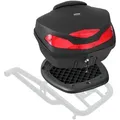 Produktbild: VEVOR Motorrad-Topcase Motorradkoffer 48 L Heckbox aus PP-Material mit Rückenkissen, wasserdichte & abnehmbare Motorrad-Topbox mit Mehrlochboden Helmkoffer schwarz (565 x 500 x 380 mm)