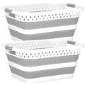 Produktbild: König Design 2er Set Wäschekorb faltbar - 36 Liter & Universelle Nutzung I Zusammenklappbarer faltbarer Wäschekorb faltbare Wäschekörbe I Laundry Baskets Wäschewanne - Mehrzweck-Wäschebehälter