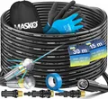 Produktbild: MASKO Hochdruckschlauch Premium Rohrreinigungsschlauch-Set, Rohrreinigungsschlauch mit 3 Adapter und 2 Düsen