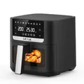 Produktbild: OKYUK Heißluftfritteuse 6L Airfryer XL - 1200W Friteuse ohne Öl mit Metall-Innenraum | Heissluftfriteuse Air Fryer, 8 Programmen, Digitales LED-Display, Timer, Benutzerfreundlich, 80-200°C