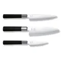 Produktbild: KAI 67-W17 Kochmesser-Set mit 2 Allzweckmessern & Santoku Messer Wasabi Black, schwarz (1 Set, 3-teilig)