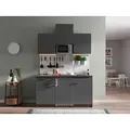 Produktbild: Respekta Miniküche Oliver, Grau, Kunststoff, 1,1 Schubladen, seitenverkehrt montierbar, nur wie online abgebildet bestellbar, 150 cm, links aufbaubar, rechts aufbaubar, Küchen, Miniküchen