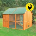 Produktbild: Hühnerstall Norway Holz mit Voliere & Legenest – wetterfest, holz, 190x245x190cm