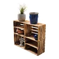 Produktbild: 4er Set Holzkisten in verschiedenen Variationen- Ideal als Couchtisch, zur Aufbewahrung oder einfach tolle Dekoration (Neu Geflammt 2 x Boden Längs)