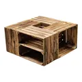 Produktbild: 4 x Holzkiste NEU geflammt 50 x 40 x 30cm - Ideal als Couchtisch oder Regal-