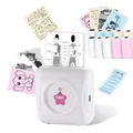 Produktbild: vretti Mini Drucker TP2-Y Thermodrucker, Aufkleberdrucker kompatibel mit Android & iOS, Mini Fotodrucker mit 10 Etikettenrollen, tragbarer Taschendrucker für iPhone Arbeitsnotizen Journal Reisen