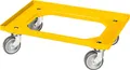 Produktbild: Transportroller für Kisten 60 x 40 cm mit 4 Lenkrollen in gelb
