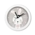 Produktbild: Hama Kinderuhr Maui (Uhr ohne Tickgeräusche, mit Weckfunktion, analog, geräuscharm, Ø 16cm, Kindermotiv, für Kinderzimmer, Design Hase, mit Stunden-, Minuten- und Sekundenzeiger, inkl. Batterien)