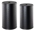 Produktbild: Wäschesammler-Set 2-teilig - Schwarz - Edelstahl - 37 Liter - 54 Liter