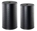 Produktbild: Wäschesammler-Set mit 2 Wäschesammlern Wäschekörbe Wäschetonne Edelstahl Schwarz