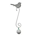 Produktbild: Vogelfutterstation mit Haken Vogel Metall grau H60cm Garten Meisenknödelhalter
