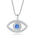 Produktbild: Yifnny Böses Auge Pave Cubic Zirkon Glück Amulett Blaues Auge Anhänger Schutz Schmuck für Damen (Silber)